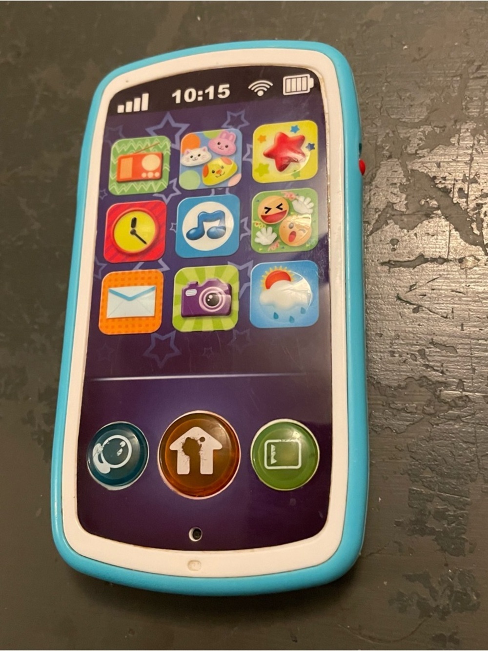 Toy Smartphone in Turquoise and White Baby Toy music